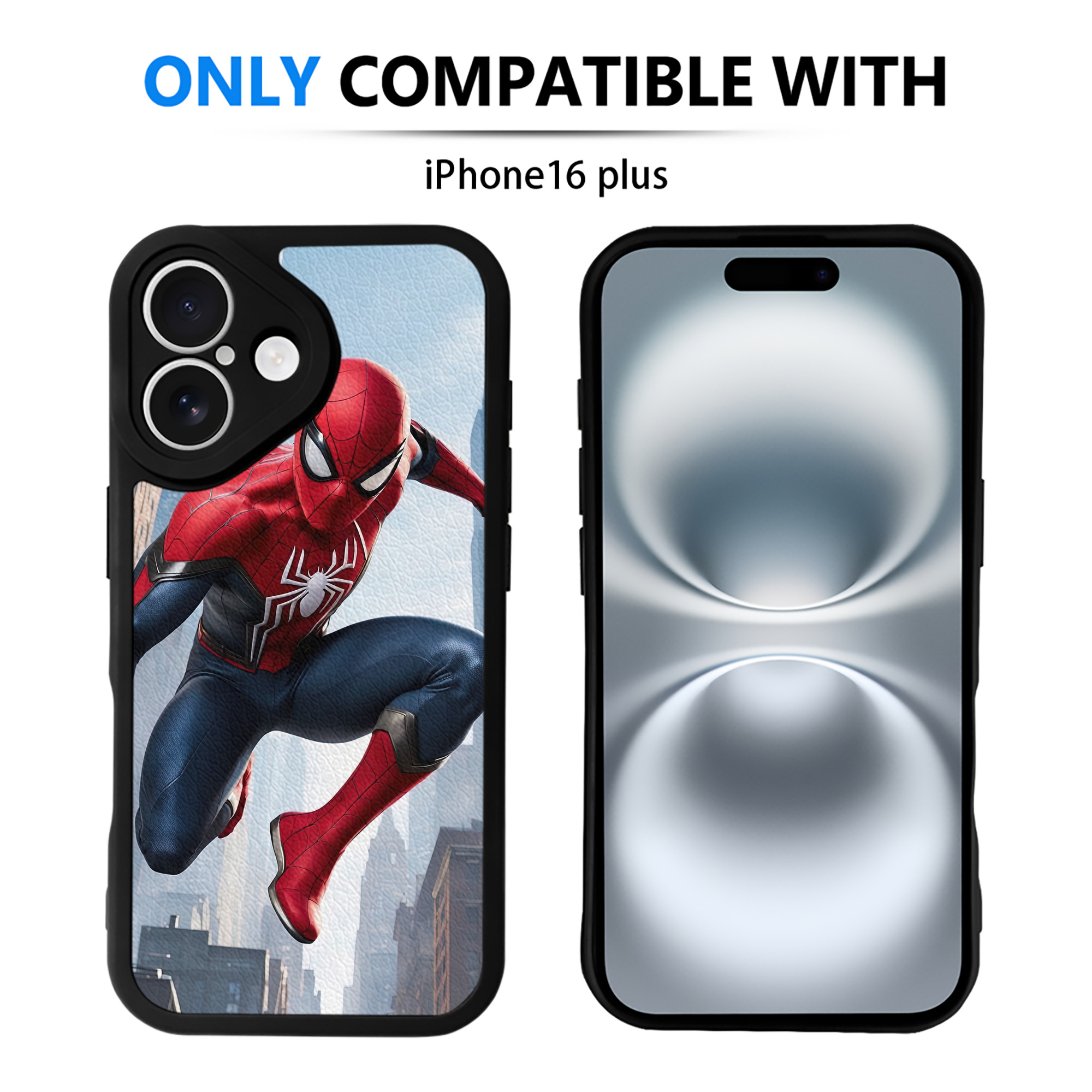 Spider Man スパイダーマン 【iPhone 16シリーズ対応】シリコンスマホケース（レザー調） 材質：シリコン